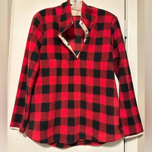 Entro red buffalo plaid fleece pullover size S